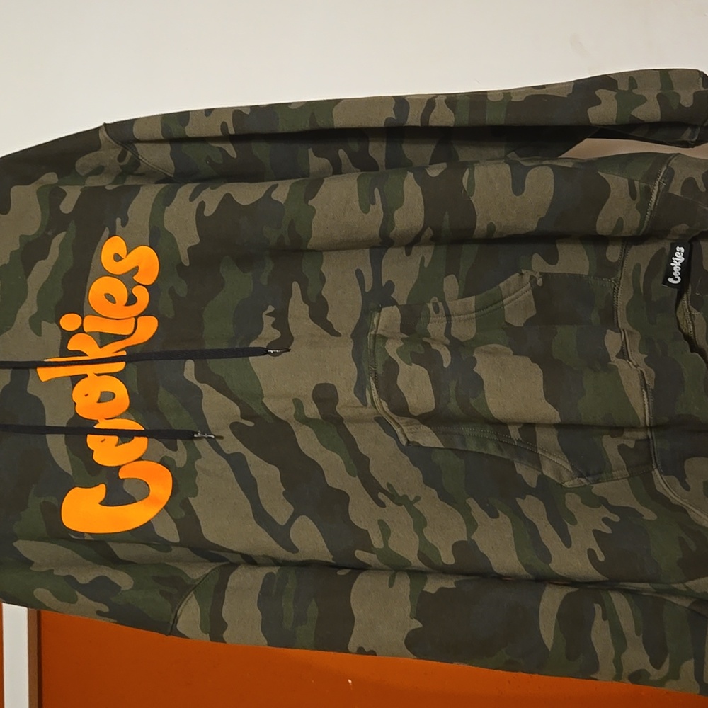 Crooks Camo Hoodie with Orange Logo
